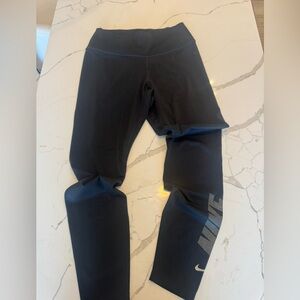 Nike Black Leggings with Silver Logo